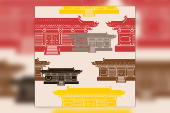 A Versatile Chinese Building Pattern for Graphics & Crafts