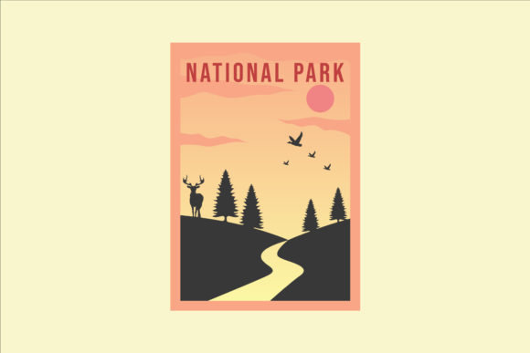 A Vintage National Park Poster for Modern Embroidery Projects