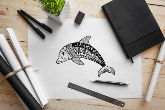 Dolphin Mandala Coloring Pages: A Versatile Graphics Asset for Publishers