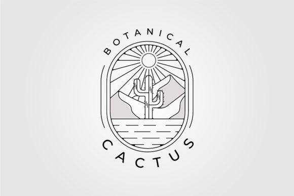 Evaluating a Cactus Desert Line Art Logo for Embroidery