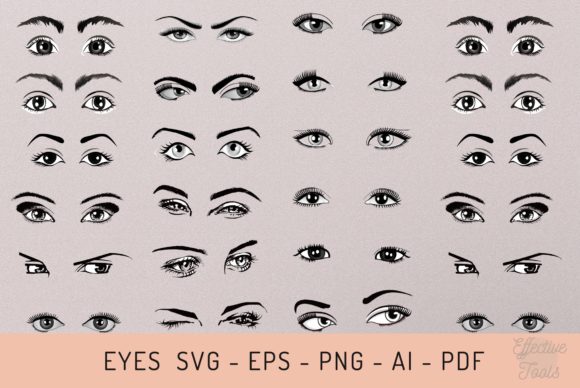 Pair of Eyes Set: A Versatile Design Asset for Graphics